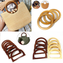 Load image into Gallery viewer, Round Wooden Bag Handles Fashion Handle For Handmade Handbag DIY Tote Purse Frame Replacement DIY Handle Accessories For Bags