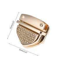 Load image into Gallery viewer, Metal Lock Round Rectangle Bag Case Buckle Clasp For Handbags Shoulder Bags Purse Tote Accessories DIY Craft With diamond
