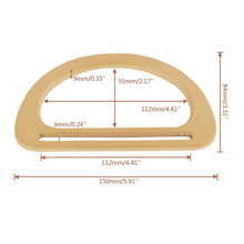 Load image into Gallery viewer, 1Pc D / Round shape Bamboo Handle for Handmade Handbag DIY Tote Purse Frame Making Bag Hanger

