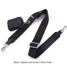 Load image into Gallery viewer, BAMADER Canvas Webbing Wide Bag Strap Adjustable Shoulder Strap Plus Coin Purse Leather Cowhide Women Bag Replacement Bag Strap
