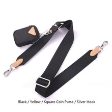 Load image into Gallery viewer, BAMADER Canvas Webbing Wide Bag Strap Adjustable Shoulder Strap Plus Coin Purse Leather Cowhide Women Bag Replacement Bag Strap
