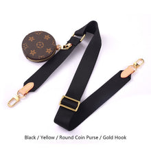 Load image into Gallery viewer, BAMADER Canvas Webbing Wide Bag Strap Adjustable Shoulder Strap Plus Coin Purse Leather Cowhide Women Bag Replacement Bag Strap
