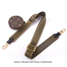 Load image into Gallery viewer, BAMADER Canvas Webbing Wide Bag Strap Adjustable Shoulder Strap Plus Coin Purse Leather Cowhide Women Bag Replacement Bag Strap
