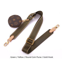 Load image into Gallery viewer, BAMADER Canvas Webbing Wide Bag Strap Adjustable Shoulder Strap Plus Coin Purse Leather Cowhide Women Bag Replacement Bag Strap
