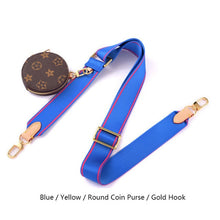 Load image into Gallery viewer, BAMADER Canvas Webbing Wide Bag Strap Adjustable Shoulder Strap Plus Coin Purse Leather Cowhide Women Bag Replacement Bag Strap
