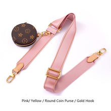 Load image into Gallery viewer, BAMADER Canvas Webbing Wide Bag Strap Adjustable Shoulder Strap Plus Coin Purse Leather Cowhide Women Bag Replacement Bag Strap

