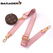Load image into Gallery viewer, BAMADER Canvas Webbing Wide Bag Strap Adjustable Shoulder Strap Plus Coin Purse Leather Cowhide Women Bag Replacement Bag Strap
