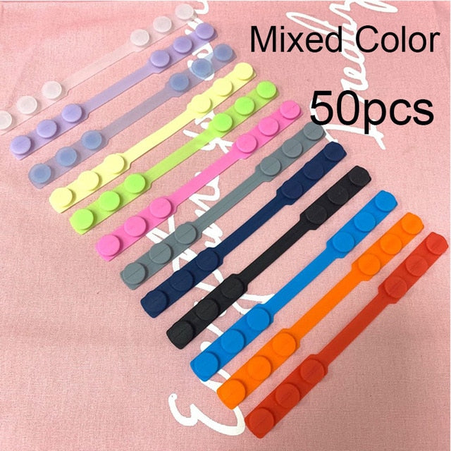 50PCS Mask Strap Ear Hook, Fourth Gear Adjustable Anti-Slip Mask Ear Grips Buckles Extending Lanyard Mask Belt Hook