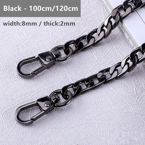 120cm/100cm Metal Purse Chain Strap Handle Replacement Chain Handbag Shoulder Bag Chain Accessories Gold/Silver/Black