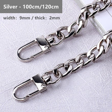 Load image into Gallery viewer, 120cm/100cm Metal Purse Chain Strap Handle Replacement Chain Handbag Shoulder Bag Chain Accessories Gold/Silver/Black
