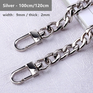 120cm/100cm Metal Purse Chain Strap Handle Replacement Chain Handbag Shoulder Bag Chain Accessories Gold/Silver/Black