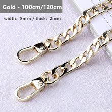 Load image into Gallery viewer, 120cm/100cm Metal Purse Chain Strap Handle Replacement Chain Handbag Shoulder Bag Chain Accessories Gold/Silver/Black
