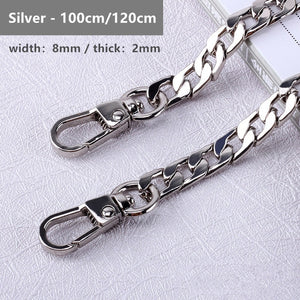 120cm/100cm Metal Purse Chain Strap Handle Replacement Chain Handbag Shoulder Bag Chain Accessories Gold/Silver/Black