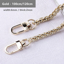 Load image into Gallery viewer, 120cm/100cm Metal Purse Chain Strap Handle Replacement Chain Handbag Shoulder Bag Chain Accessories Gold/Silver/Black
