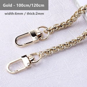 120cm/100cm Metal Purse Chain Strap Handle Replacement Chain Handbag Shoulder Bag Chain Accessories Gold/Silver/Black