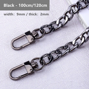 120cm/100cm Metal Purse Chain Strap Handle Replacement Chain Handbag Shoulder Bag Chain Accessories Gold/Silver/Black