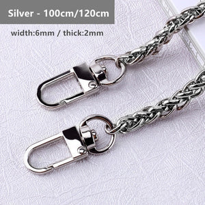 120cm/100cm Metal Purse Chain Strap Handle Replacement Chain Handbag Shoulder Bag Chain Accessories Gold/Silver/Black