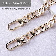 Load image into Gallery viewer, 120cm/100cm Metal Purse Chain Strap Handle Replacement Chain Handbag Shoulder Bag Chain Accessories Gold/Silver/Black
