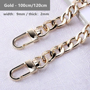 120cm/100cm Metal Purse Chain Strap Handle Replacement Chain Handbag Shoulder Bag Chain Accessories Gold/Silver/Black