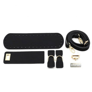 5 Pcs/Set Artificial Leather Shoulder Bag Replacement Sewing Accessories for DIY Hand-Woven Crocheting Handbag Projects Making