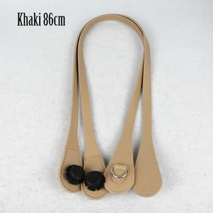 New 51cm 86cm Slim Handles Edge Painting D Buckle Teardrop End Faux Leather Handles for OBag Chain Pendant for EVA O Bag Body