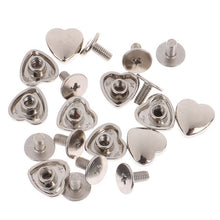 Load image into Gallery viewer, 10Sets/lot DIY Shoulder Bags Bottom Studs Rivets Screw Heart Shape Accessories Handbag Black,Silver,Gold
