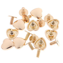 Load image into Gallery viewer, 10Sets/lot DIY Shoulder Bags Bottom Studs Rivets Screw Heart Shape Accessories Handbag Black,Silver,Gold
