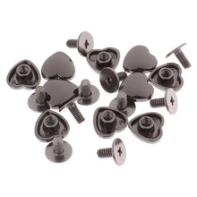 Load image into Gallery viewer, 10Sets/lot DIY Shoulder Bags Bottom Studs Rivets Screw Heart Shape Accessories Handbag Black,Silver,Gold
