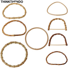 Load image into Gallery viewer, 1Pc D / Round shape Bamboo Handle for Handmade Handbag DIY Tote Purse Frame Making Bag Hanger
