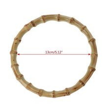Load image into Gallery viewer, 1Pc D / Round shape Bamboo Handle for Handmade Handbag DIY Tote Purse Frame Making Bag Hanger
