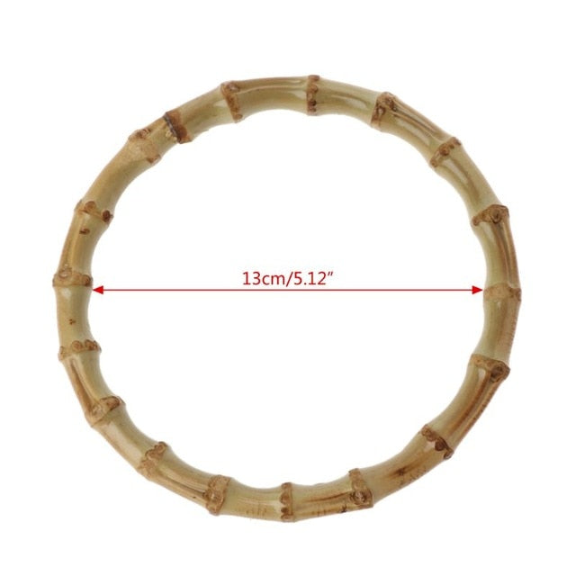 1Pc D / Round shape Bamboo Handle for Handmade Handbag DIY Tote Purse Frame Making Bag Hanger