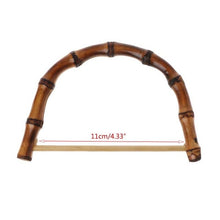 Load image into Gallery viewer, 1Pc D / Round shape Bamboo Handle for Handmade Handbag DIY Tote Purse Frame Making Bag Hanger
