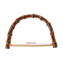 Load image into Gallery viewer, 1Pc D / Round shape Bamboo Handle for Handmade Handbag DIY Tote Purse Frame Making Bag Hanger
