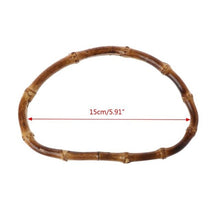 Load image into Gallery viewer, 1Pc D / Round shape Bamboo Handle for Handmade Handbag DIY Tote Purse Frame Making Bag Hanger
